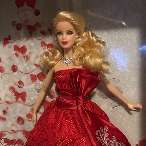 Holiday Mattel Barbie Doll in Elegant Red Dress.